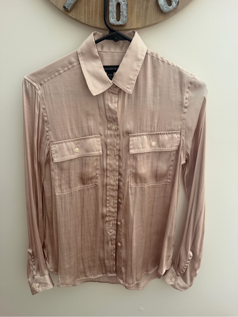 Banana Republic Blush Pink silk Button-Down Shirt